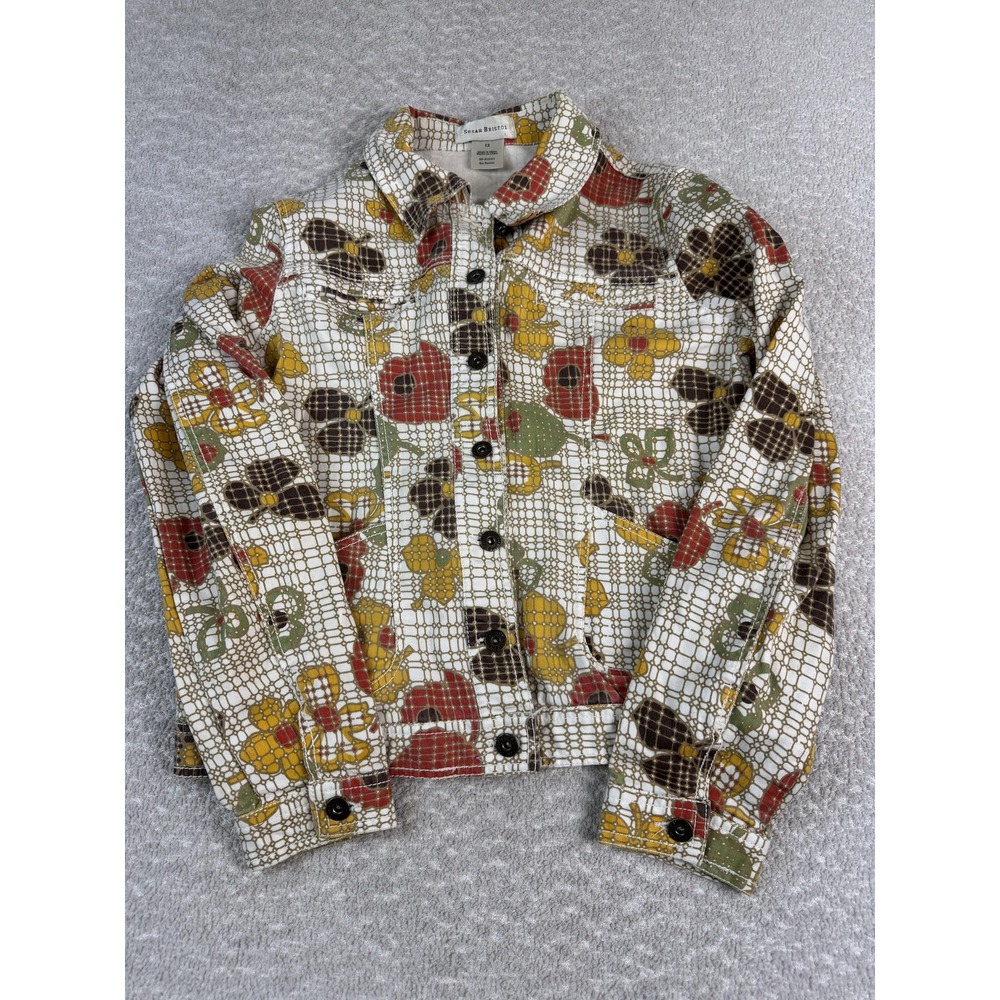 Susan Bristol Jacket‎ Womens 12 Multicolor Floral Print Button Front Pockets